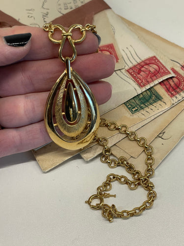 Gold Trifari Teardrop Necklace Bloomers and Frocks